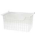 12" Wire Sliding Basket in White