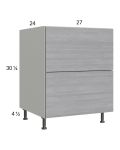 Euro Grey 27" 2-Drawer Base Cabinet