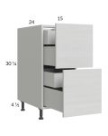 Euro White Grain 15" 2-Drawer Base Cabinet with 2 Inner Drawers