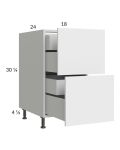 Euro Gloss White 18" 2-Drawer Base Cabinet with 2 Inner Drawers