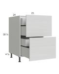 Euro White Grain 21" 2-Drawer Base Cabinet with 2 Inner Drawers