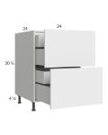 Euro Gloss White 24" 2-Drawer Base Cabinet with 2 Inner Drawers