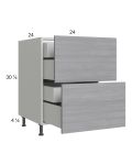 Euro Grey 24" 2-Drawer Base Cabinet with 2 Inner Drawers
