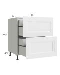 Harbor White 27" 2-Drawer Base Cabinet with 2 Inner Drawers