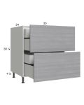 Euro Grey 30" 2-Drawer Base Cabinet with 2 Inner Drawers