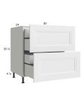 Harbor White 30" 2-Drawer Base Cabinet with 2 Inner Drawers