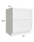 Providence White 30" 2-Drawer Base Cabinet