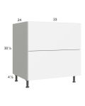 Euro Gloss White 33" 2-Drawer Base Cabinet
