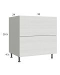 Euro White Grain 33" 2-Drawer Base Cabinet