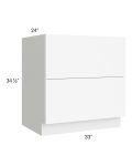 Venetian White Matte 33" 2-Drawer Base Cabinet