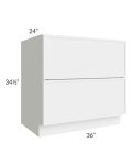 Portland White 36" 2-Drawer Base Cabinet 