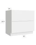 Venetian White Gloss 36" 2-Drawer Base Cabinet