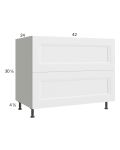 Harbor White 42" 2-Drawer Base Cabinet