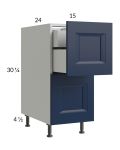 Harbor Navy 15" 2-Drawer Base Cabinet with 1 Inner Drawer