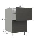 Euro Cafe 21" 2-Drawer Base Cabinet with 1 Inner Drawer