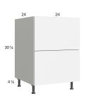 Euro Gloss White 24" 2-Drawer Base Cabinet with 1 Inner Drawer