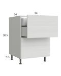 Euro White Grain 24" 2-Drawer Base Cabinet with 1 Inner Drawer