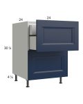 Harbor Navy 24" 2-Drawer Base Cabinet with 1 Inner Drawer