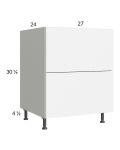 Euro Gloss White 27" 2-Drawer Base Cabinet with 1 Inner Drawer