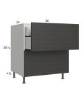 Euro Cafe 30" 2-Drawer Base Cabinet with 1 Inner Drawer