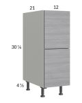 Euro Grey 12" 2-Drawer Vanity Base Cabinet