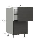 Euro Cafe 18" 2-Drawer Vanity Base Cabinet with 1 Inner Drawer