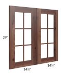 Farmhouse Walnut Shaker 30x30 Mullion Door (cabinet not included) - Out of stock through mid April