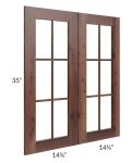 Farmhouse Walnut Shaker 30x36 Mullion Door (cabinet not included) - Out of stock through mid April