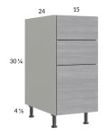 Euro Grey 15" 3-Drawer Base Cabinet