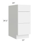 Venetian White Gloss 15" 3-Drawer Base Cabinet