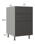 Euro Cafe 21" 3-Drawer Base Cabinet