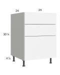 Euro Gloss White 24" 3-Drawer Base Cabinet