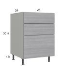Euro Grey 24" 3-Drawer Base Cabinet