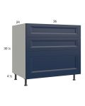 Harbor Navy 36" 3-Drawer Base Cabinet