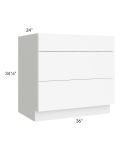 Venetian White Matte 36" 3-Drawer Base Cabinet