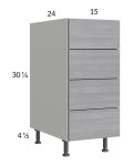 Euro Grey 15" 4-Drawer Base Cabinet