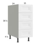 Harbor White 15" 4-Drawer Base Cabinet
