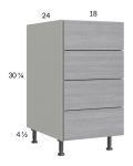 Euro Grey 18" 4-Drawer Base Cabinet
