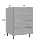 Euro Grey 24" 4-Drawer Base Cabinet