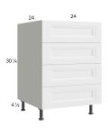 Harbor White 24" 4-Drawer Base Cabinet