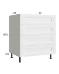 Harbor White 30" 4-Drawer Base Cabinet