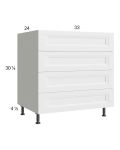 Harbor White 33" 4-Drawer Base Cabinet