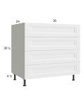 Harbor White 36" 4-Drawer Base Cabinet