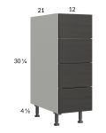 Euro Cafe 12" 4-Drawer Vanity Base Cabinet