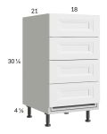 Harbor White 18" 4-Drawer Vanity Base Cabinet