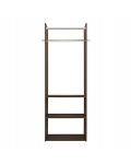 Vertical Hanging Tower Closet Storage Solution Organizer Accessory Kit with Clothes Rod and 2 Open Shelves