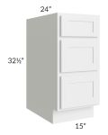 Stratus White ADA 15" Drawer Base Cabinet