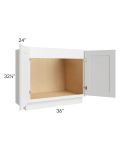 Stratus White ADA 36" Sink Base Cabinet