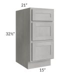 Gramercy Grey Mist ADA 15" Vanity Drawer Base Cabinet