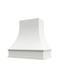 Lakewood White Asheville Smooth Curved Hood with Classic Molding